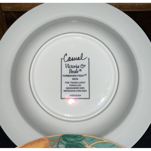 Victoria Beale 9024‎ Forbidden Fruit Porcelain Soup Cereal Bowls 8.5” Set Of 4 - Picture 3 of 4